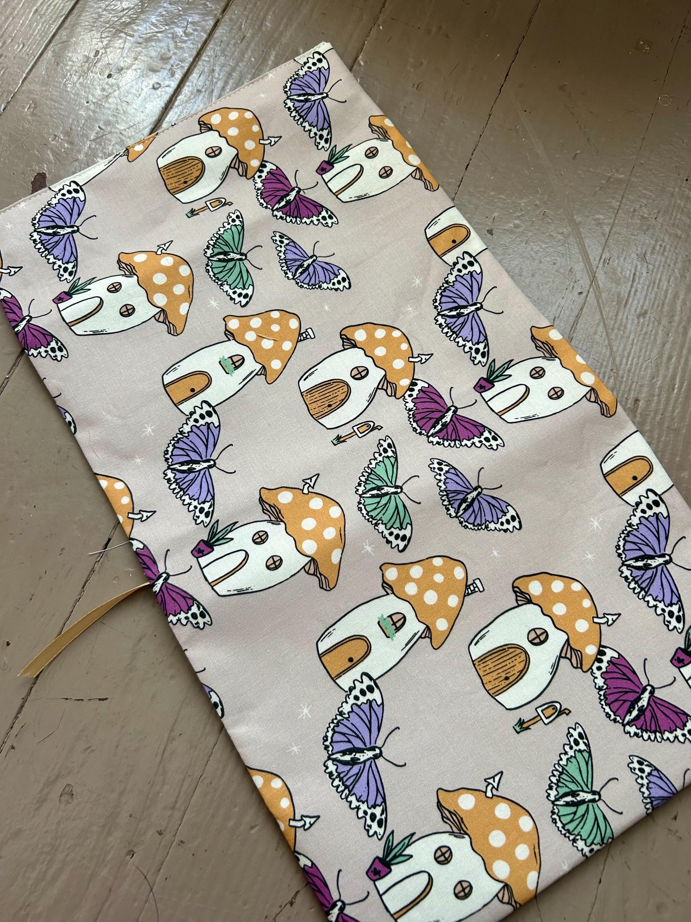 Mushroom Snails Reversible Adjustable Fabric Book Cover/Bible Cover