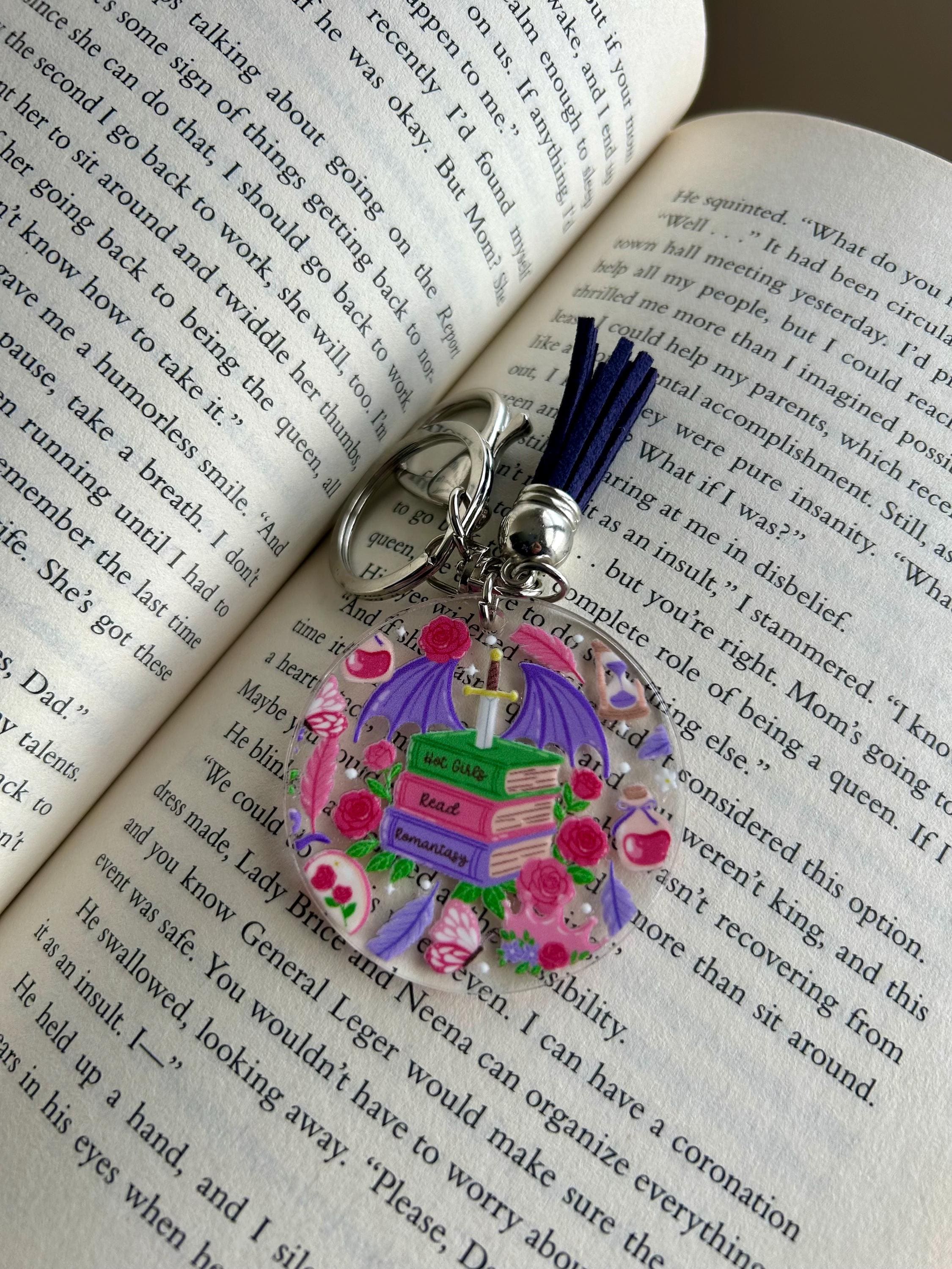 Hot Girls Read Romantasy Keychain