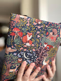 Mushroom Woodland Critters and Stars Reversible Adjustable Fabric Book Cover/Bible Cover