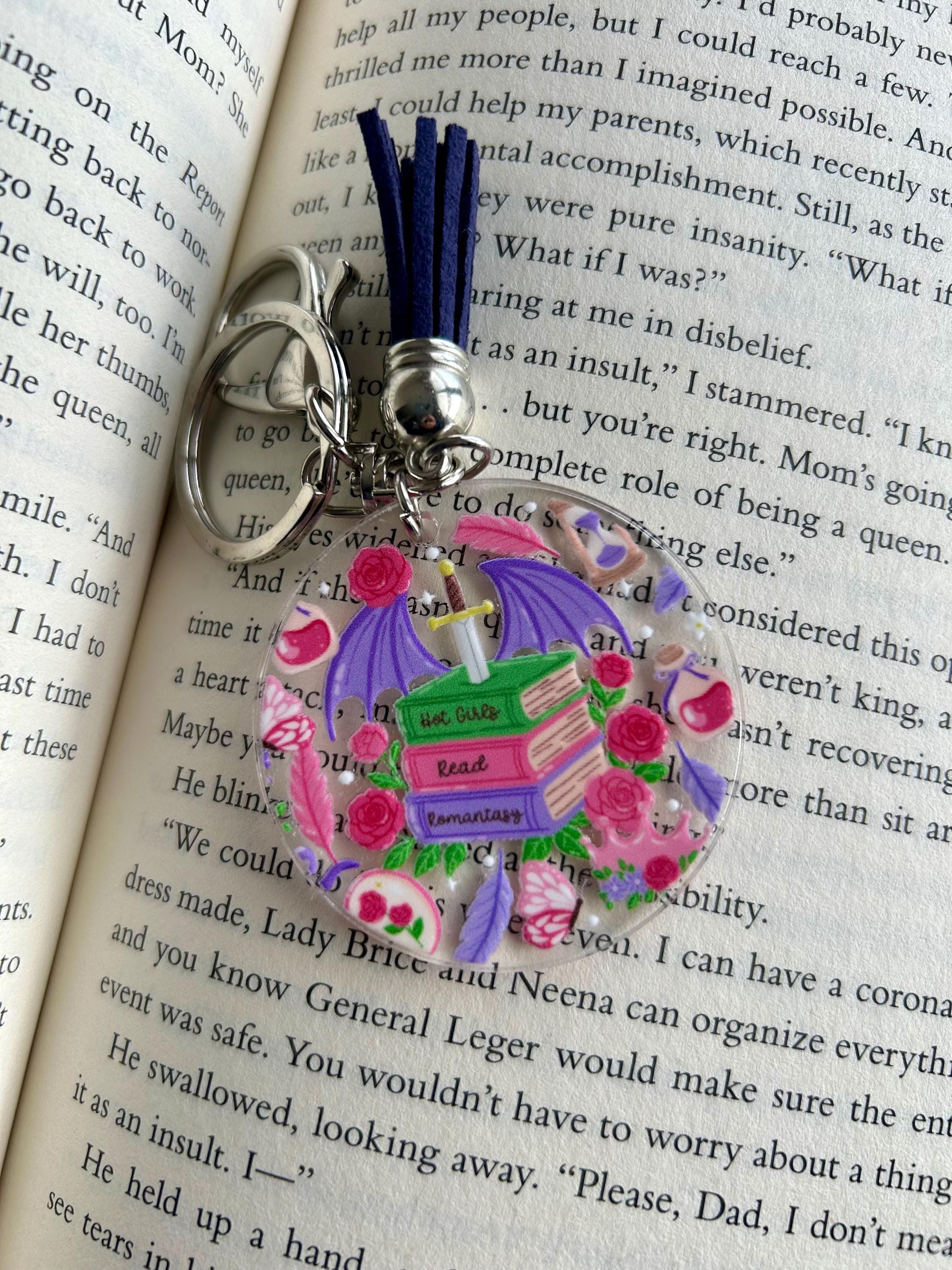 Hot Girls Read Romantasy Keychain