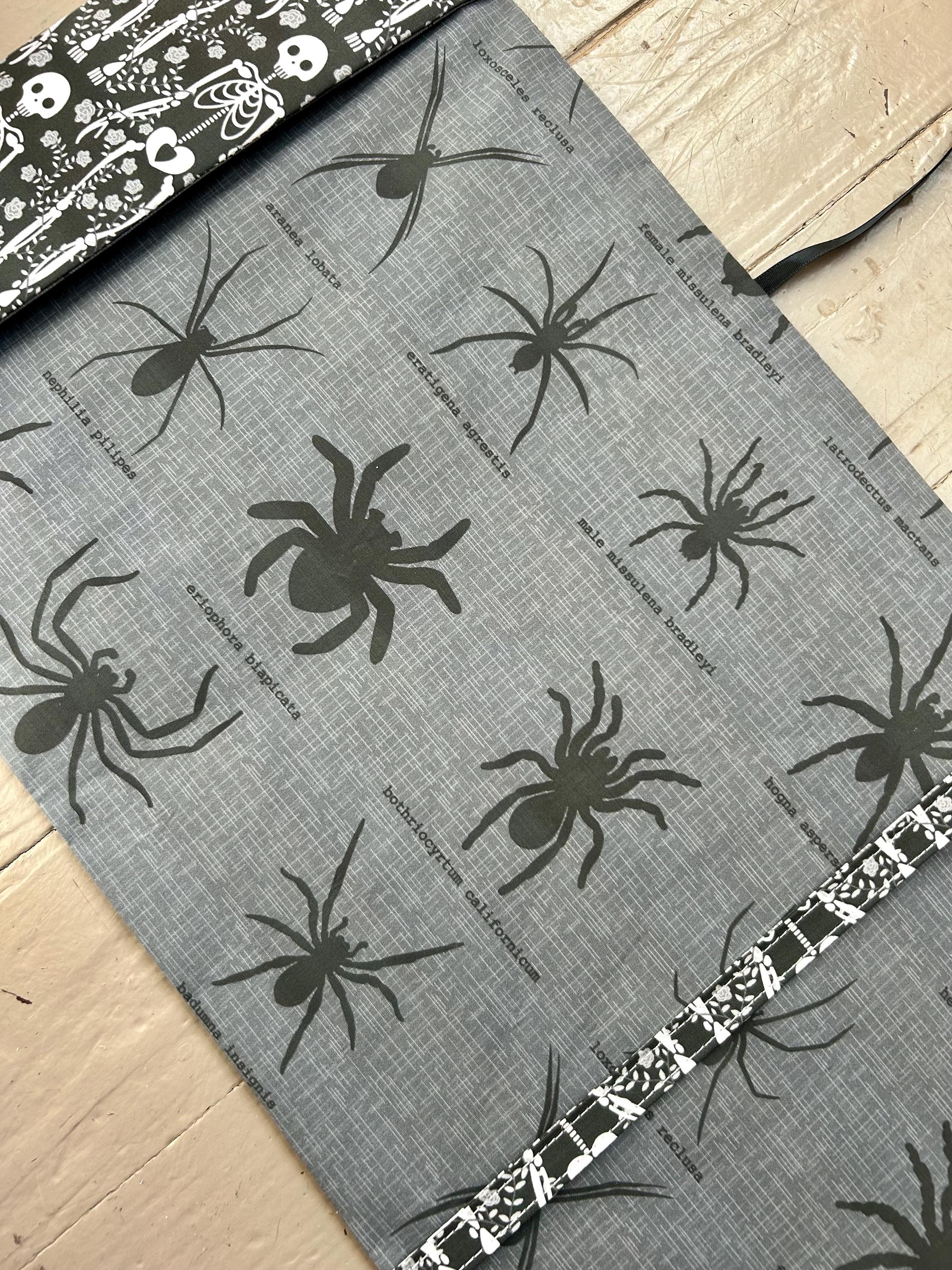 Skeletons and Spiders Reversible Adjustable Fabric Book Cover/Bible Cover