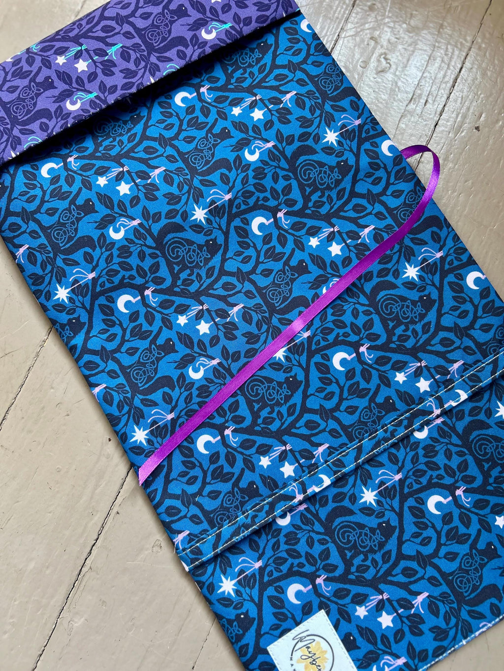 Midnight Cats Fabric Book Cover — Reversible & Adjustable