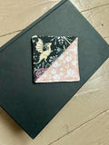 Dragon Tapestry and Pink Floral Fabric Corner Bookmark — Handmade Bookish Accessory