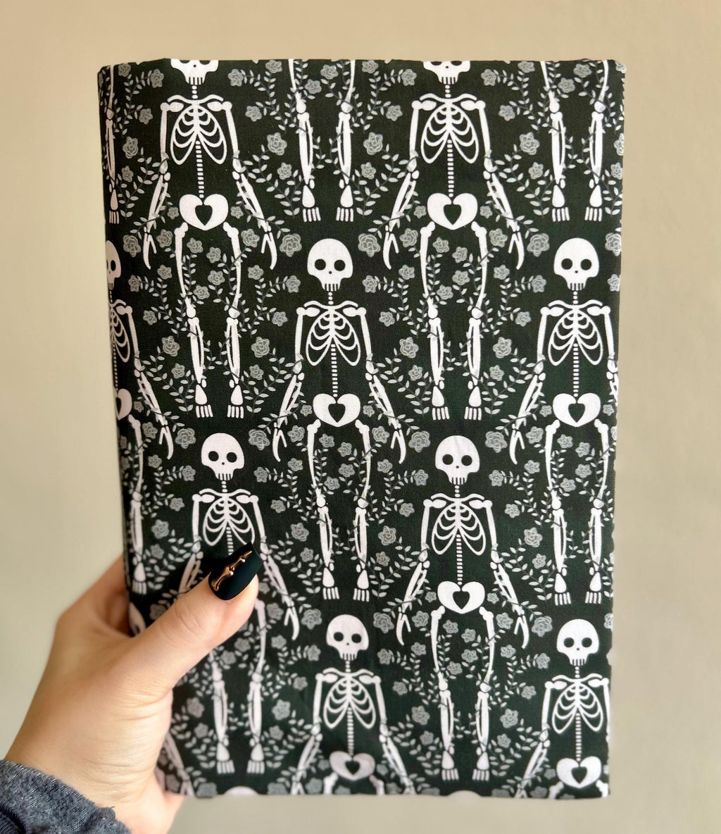 Skeletons and Spiders Reversible Adjustable Fabric Book Cover/Bible Cover