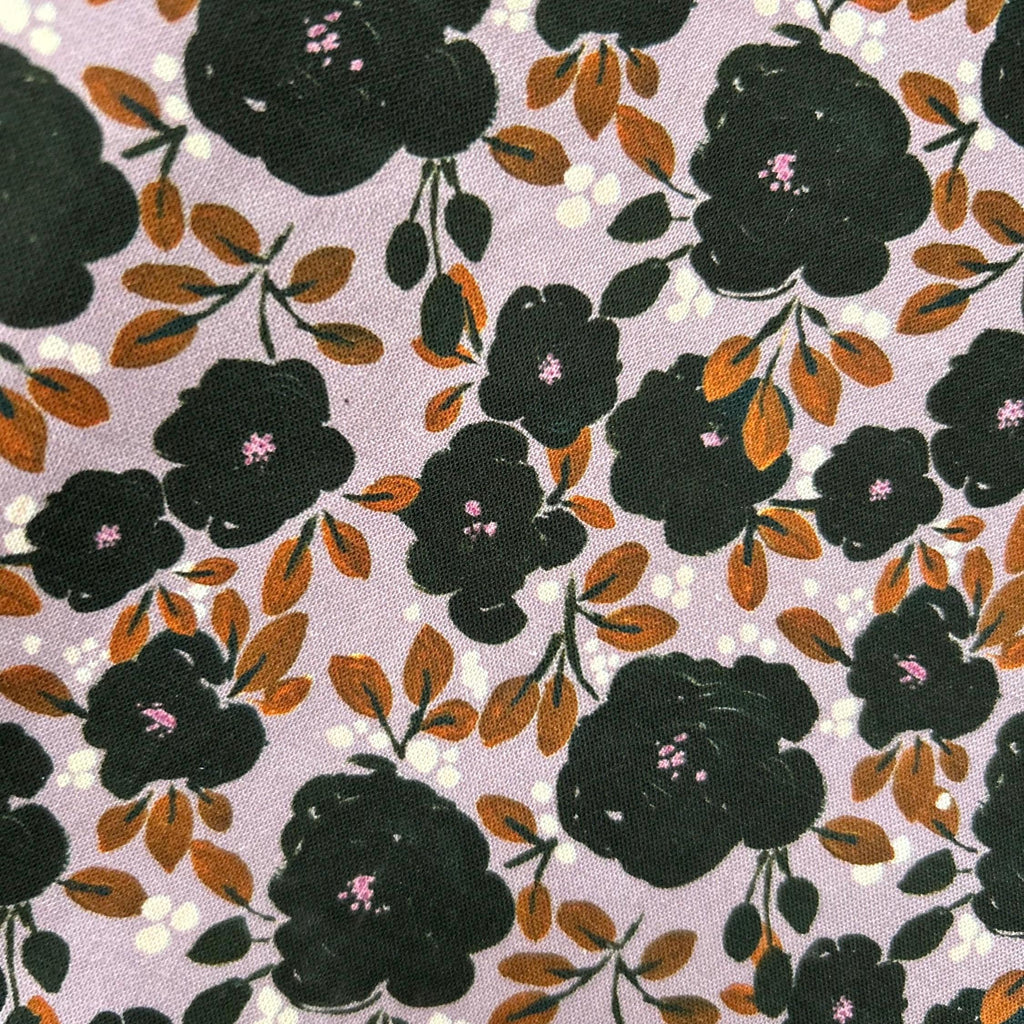 Black and Purple Floral Reversible Adjustable Fabric Book Cover/Bible Cover