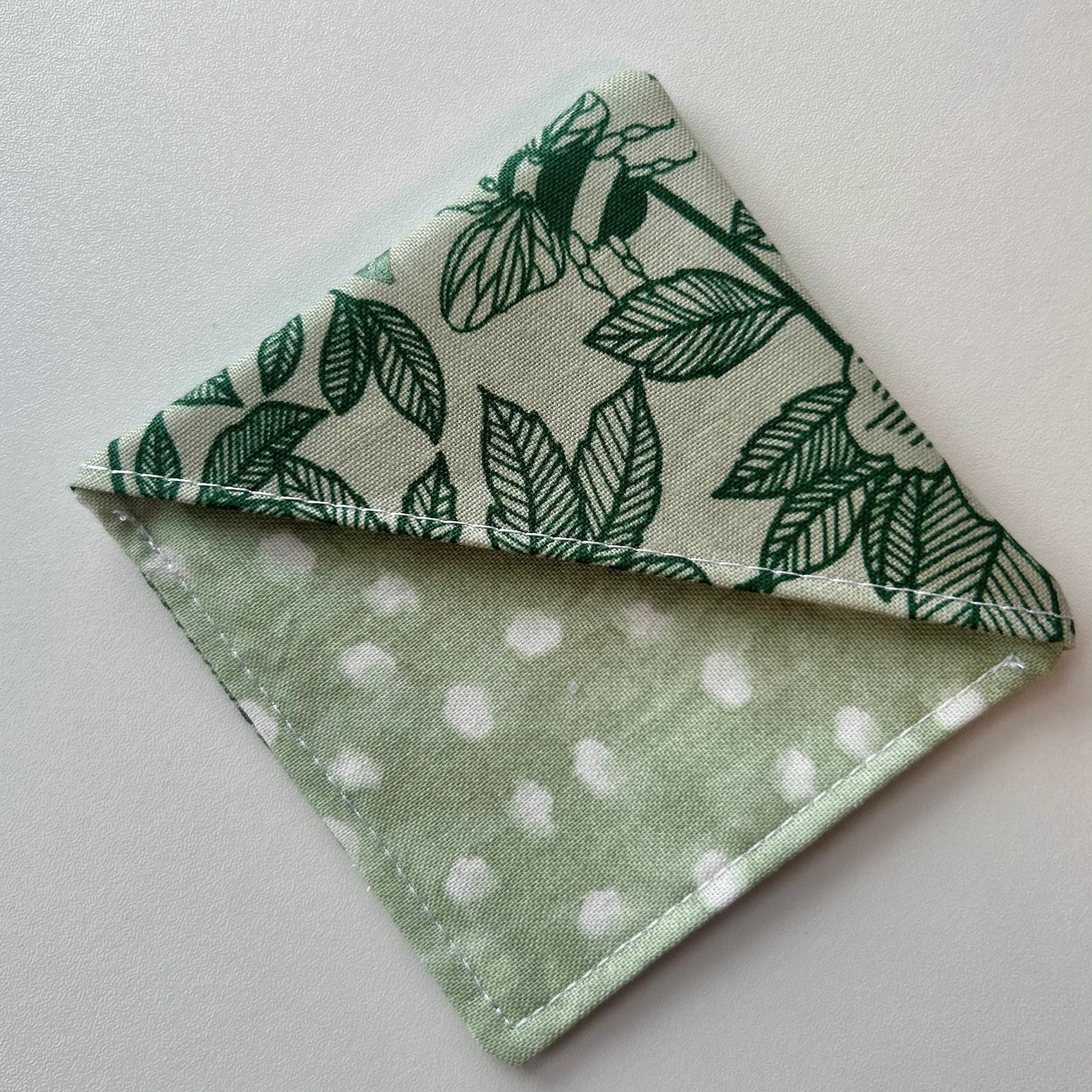 BOOKISH BUNDLE Green Bee and Dots Reversible Adjustable Fabric Book Cover/Bible Cover w/ Bookmark and Annotation Kit