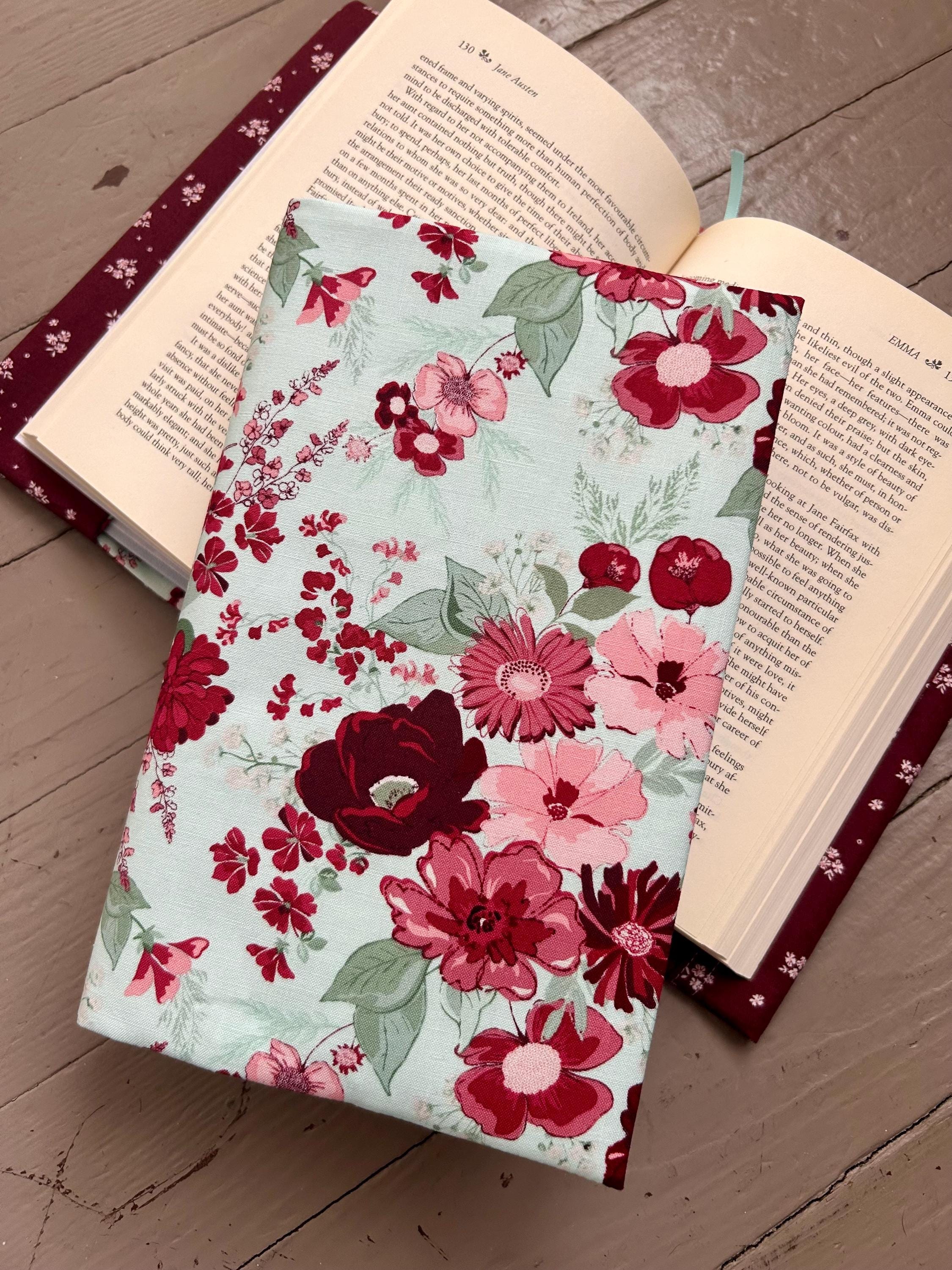 Ditzy Mint Romance Reversible Adjustable Fabric Book Cover/Bible Cover