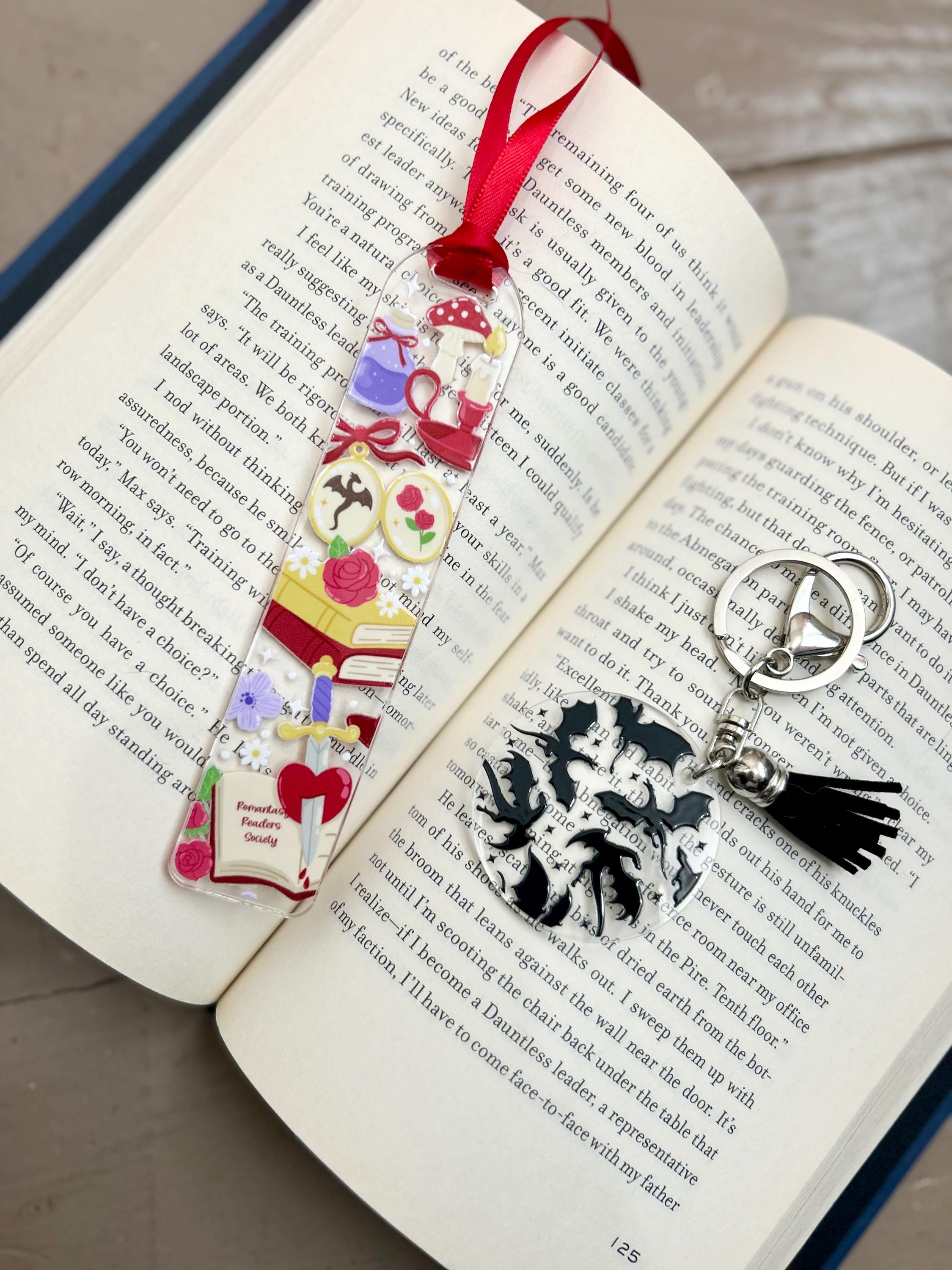 Dragon Girls and Romantasy Readers Bookmark Keychain Bundle