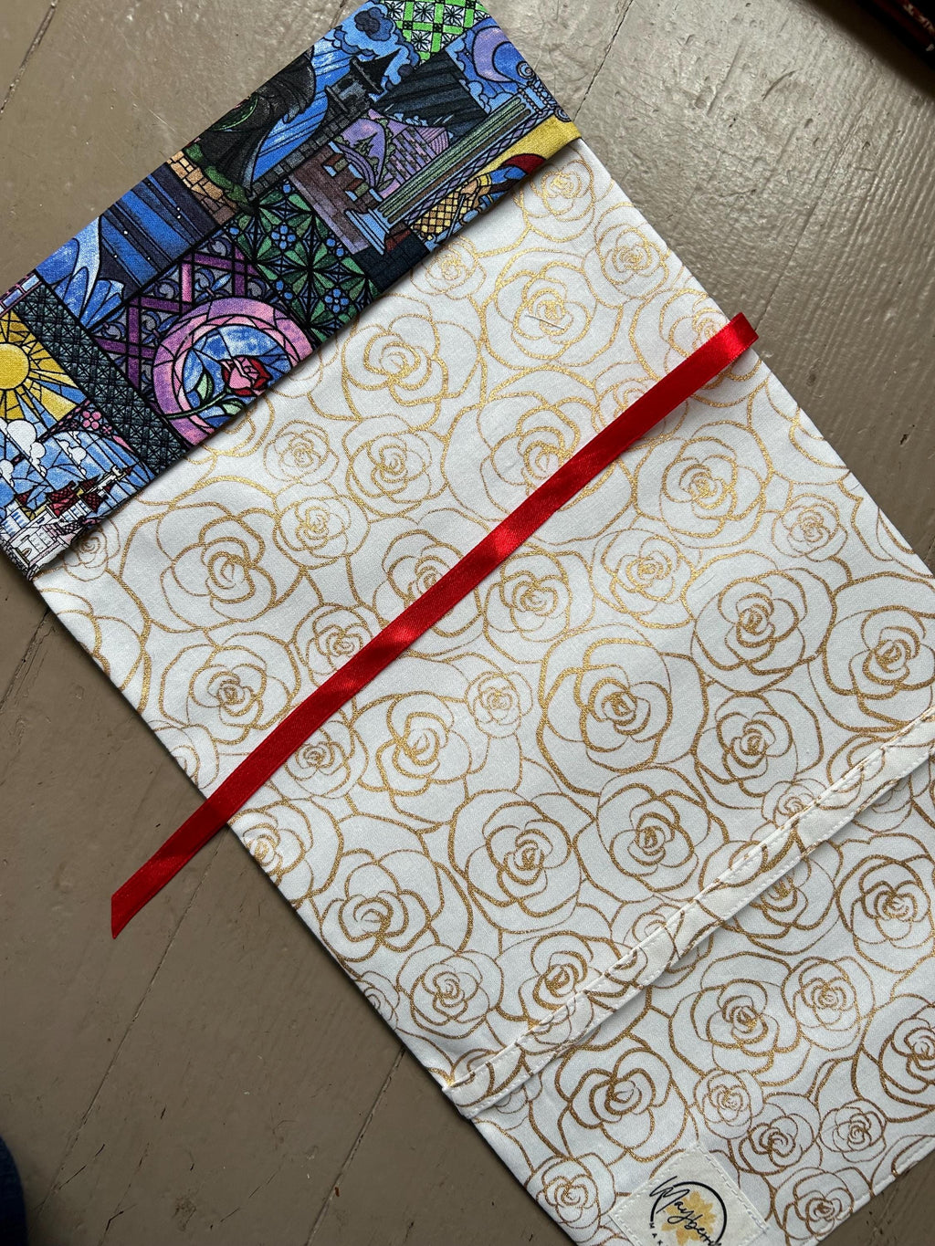 Beauty and the Beast Reversible Adjustable Fabric Book Cover/Bible Cover