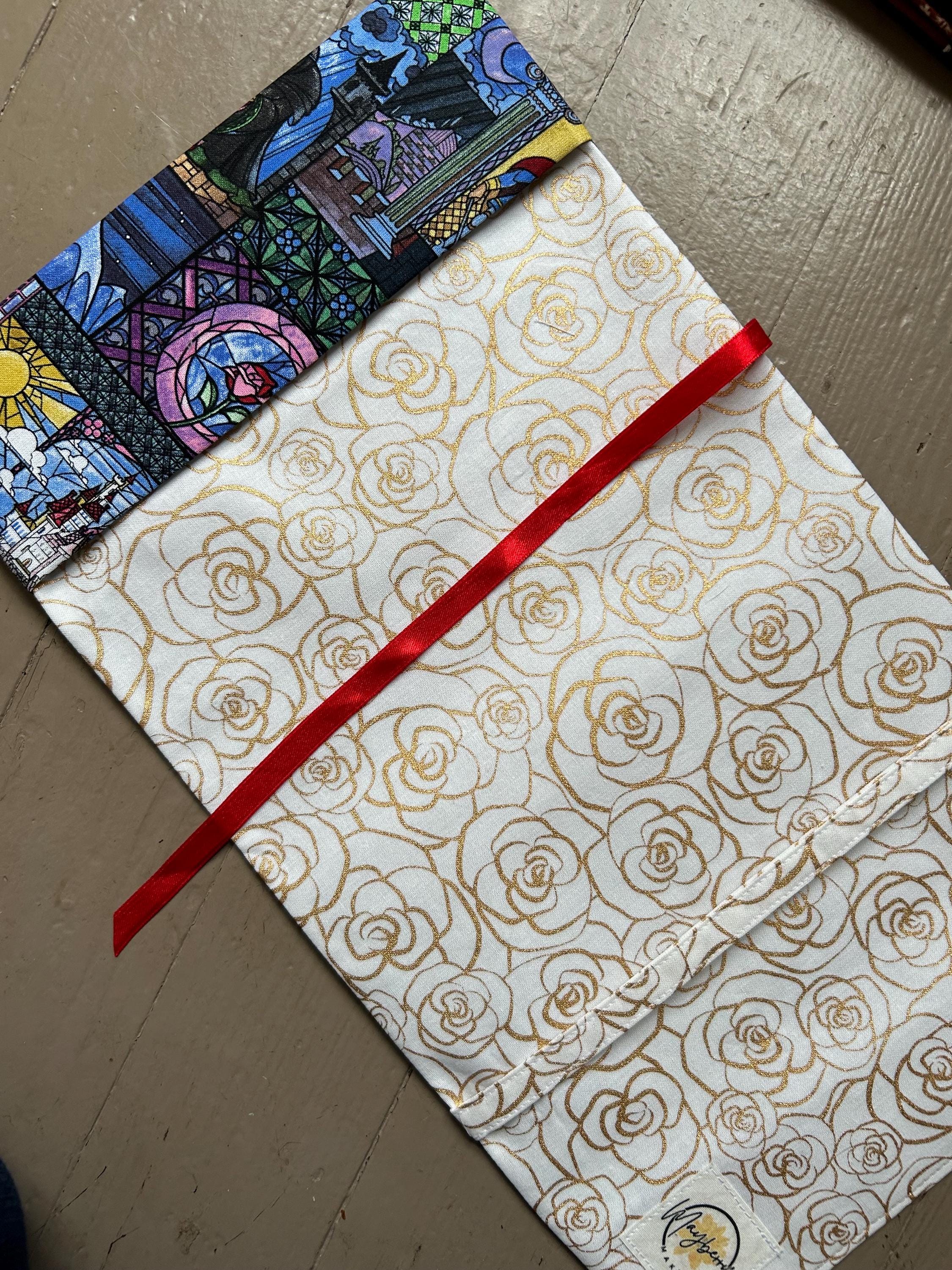 Beauty and the Beast Reversible Adjustable Fabric Book Cover/Bible Cover
