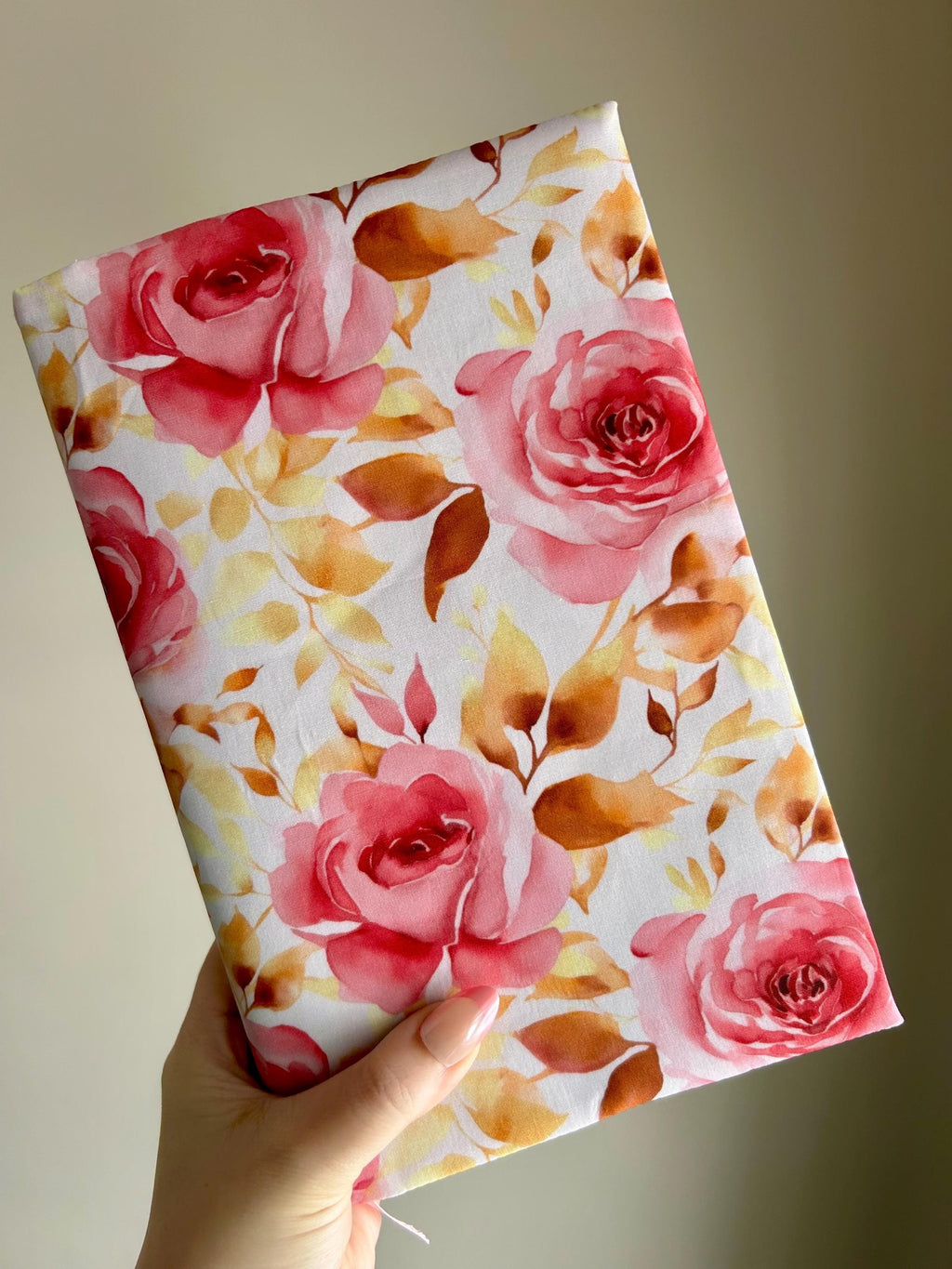 Rose Gold Tartan Reversible Adjustable Fabric Book Cover/Bible Cover