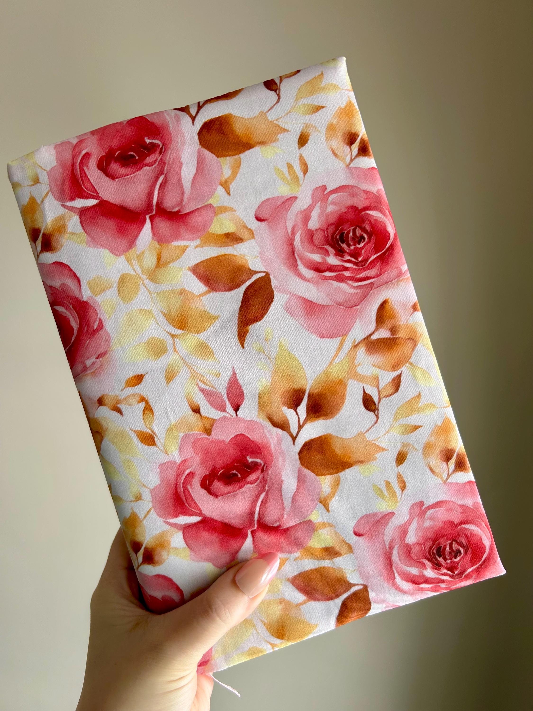 Rose Gold Tartan Reversible Adjustable Fabric Book Cover/Bible Cover