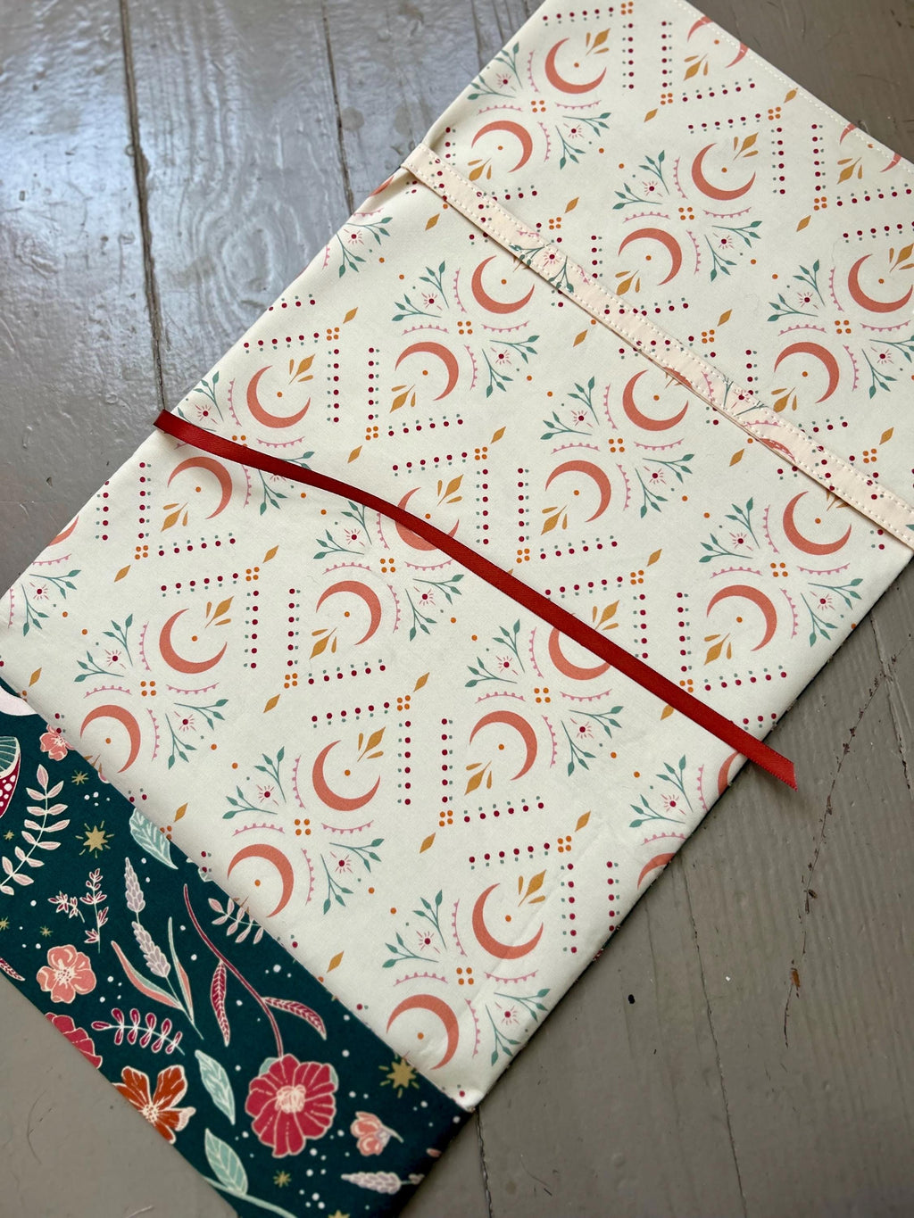 Hobbit Shrooms Fabric Book Cover — Reversible & Adjustable