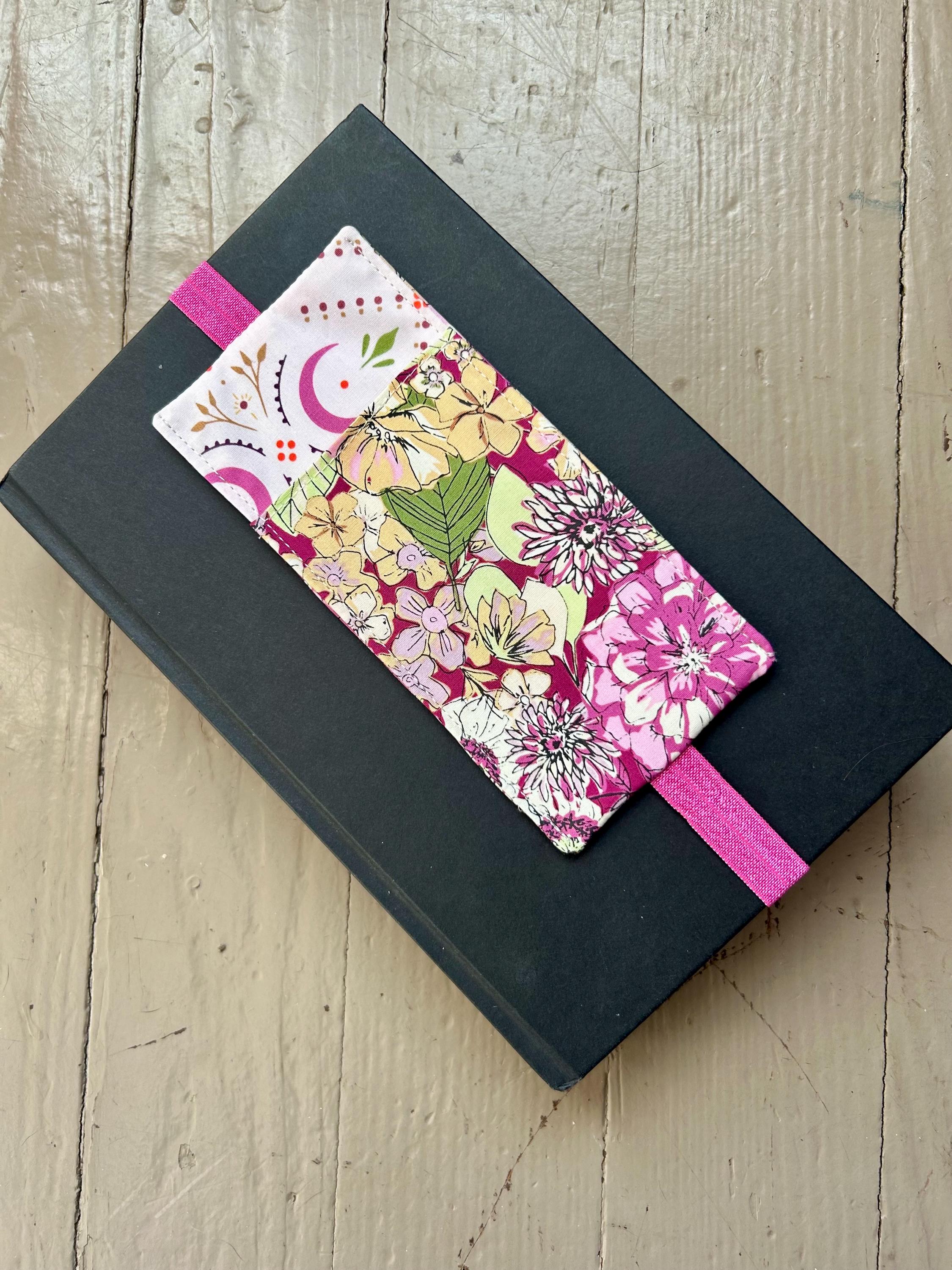 Purple and Yellow Floral Moon Reversible Adjustable Fabric Book Cover/Bible Cover