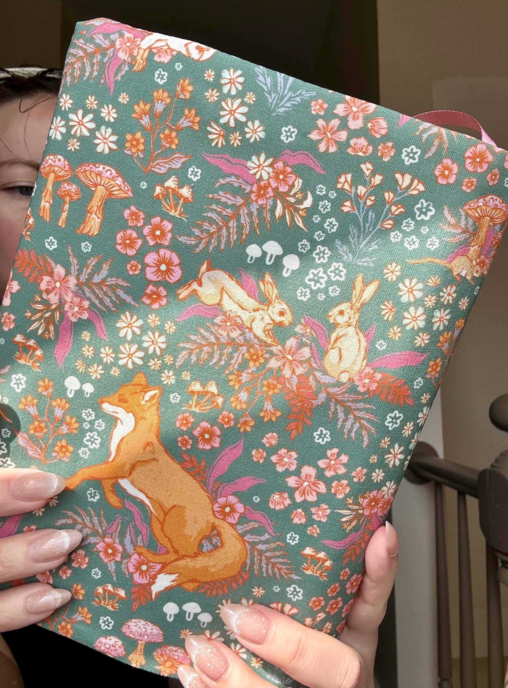 Blue Fox Forest Reversible Adjustable Fabric Book Cover/Bible Cover