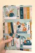 BOOKISH BUNDLE Bookshelf Floral Reversible Adjustable Fabric Book Cover/Bible Cover w/ Bookmark and Annotation Kit