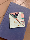 Floral and Bees Fabric Corner Bookmark — Handmade Bookish Accessory