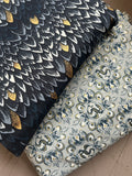 PRE-ORDER BOOKISH BUNDLE Black and Gold Dragon Scales Reversible Adjustable Fabric Book Cover/Bible Cover w/ Bookmark and Annotation Kit