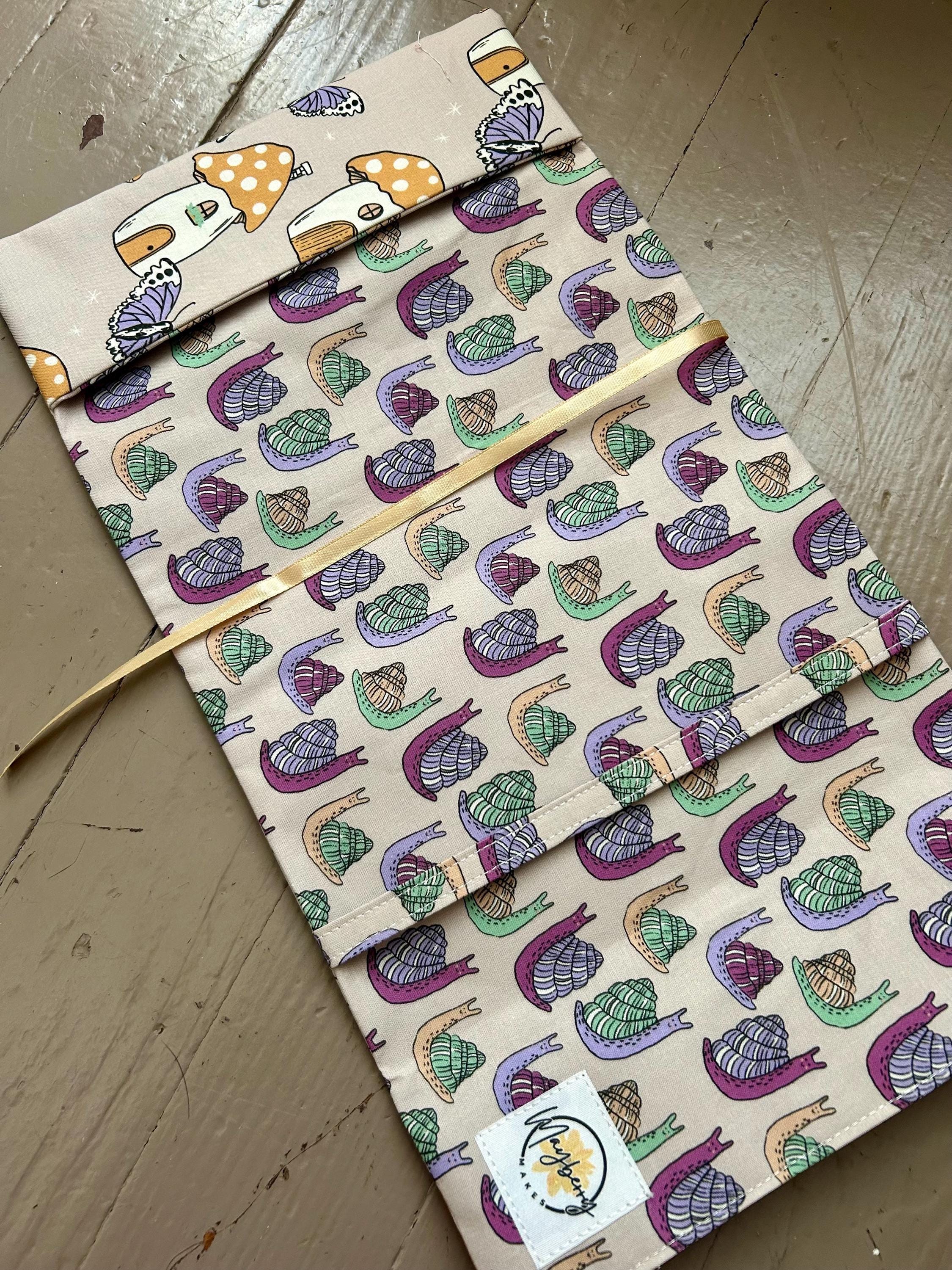 Mushroom Snails Reversible Adjustable Fabric Book Cover/Bible Cover