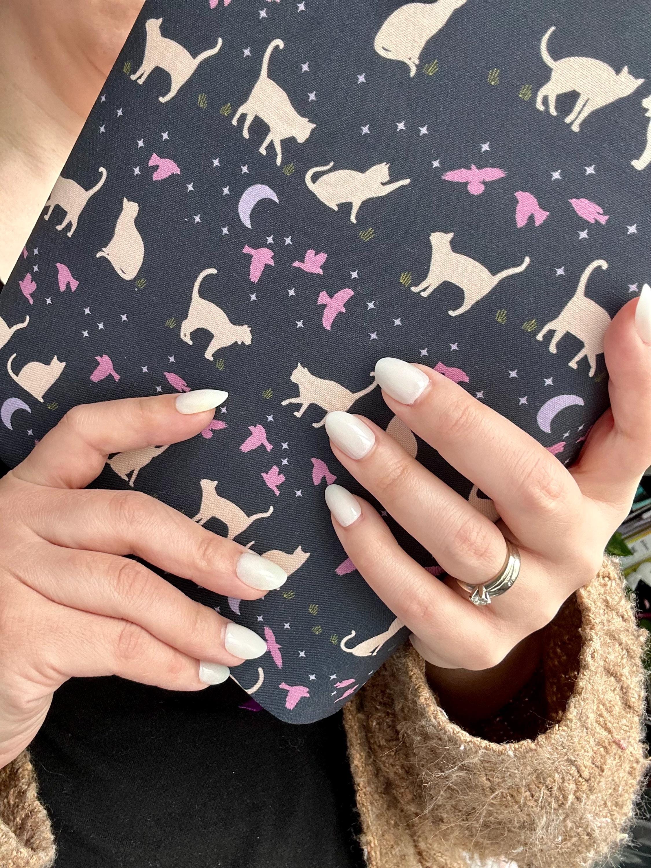 Purple Cats Silhouette Reversible Adjustable Fabric Book Cover/Bible Cover