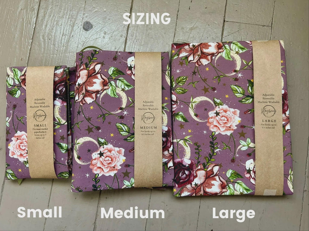 Magic Roses Reversible Adjustable Fabric Book Cover/Bible Cover