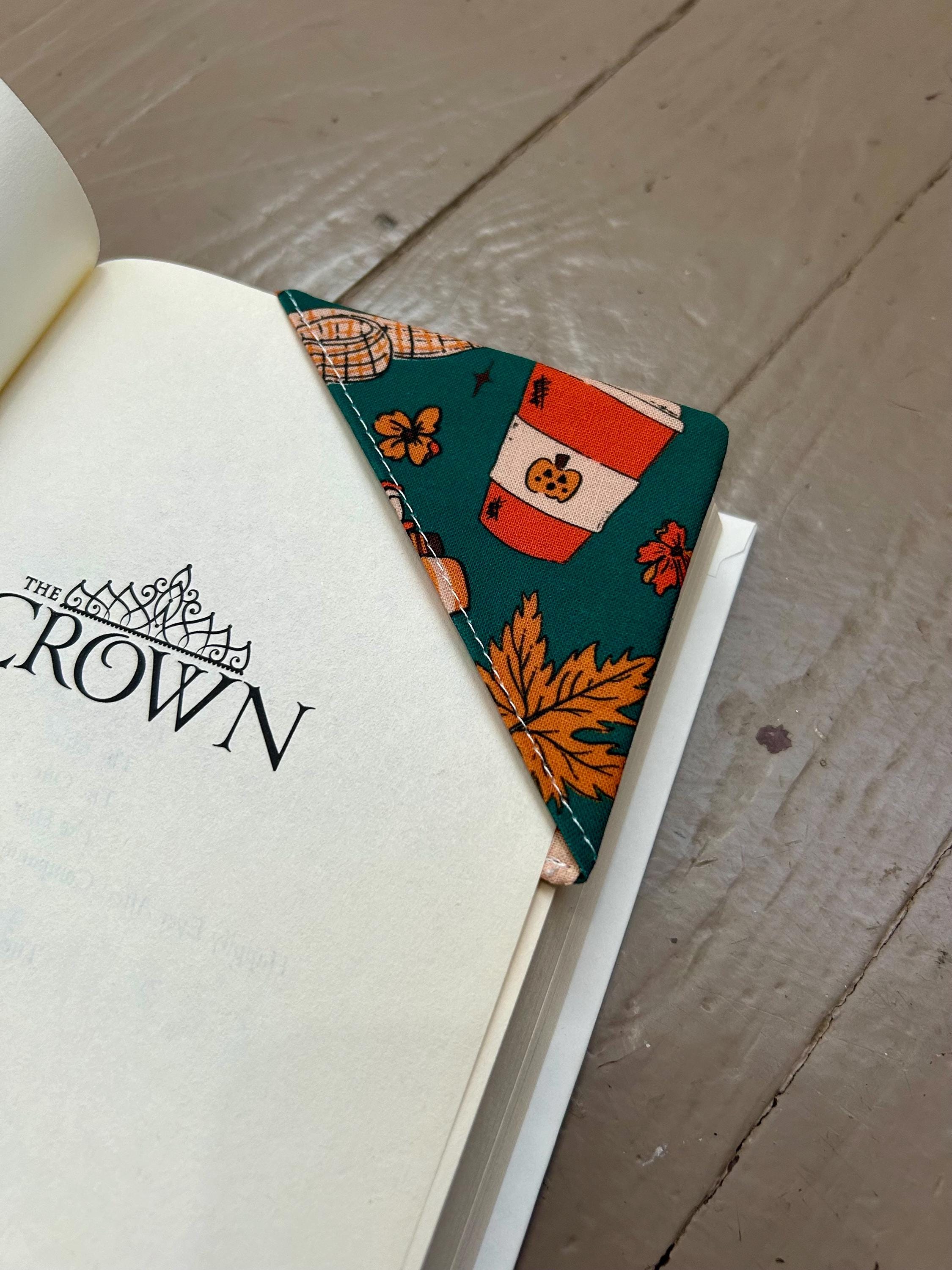 BUNDLE Pumpkin Spice Ghost Reversible Adjustable Fabric Book Cover/Bible Cover w/ Bookmark and Annotation Kit