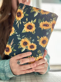 Sunflower Greens Reversible Adjustable Fabric Book Cover/Bible Cover