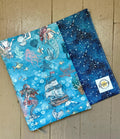 Blue Mermaid Scales Reversible Adjustable Fabric Book Cover/Bible Cover