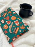 Pumpkin Spice Ghost Reversible Adjustable Fabric Book Cover/Bible Cover