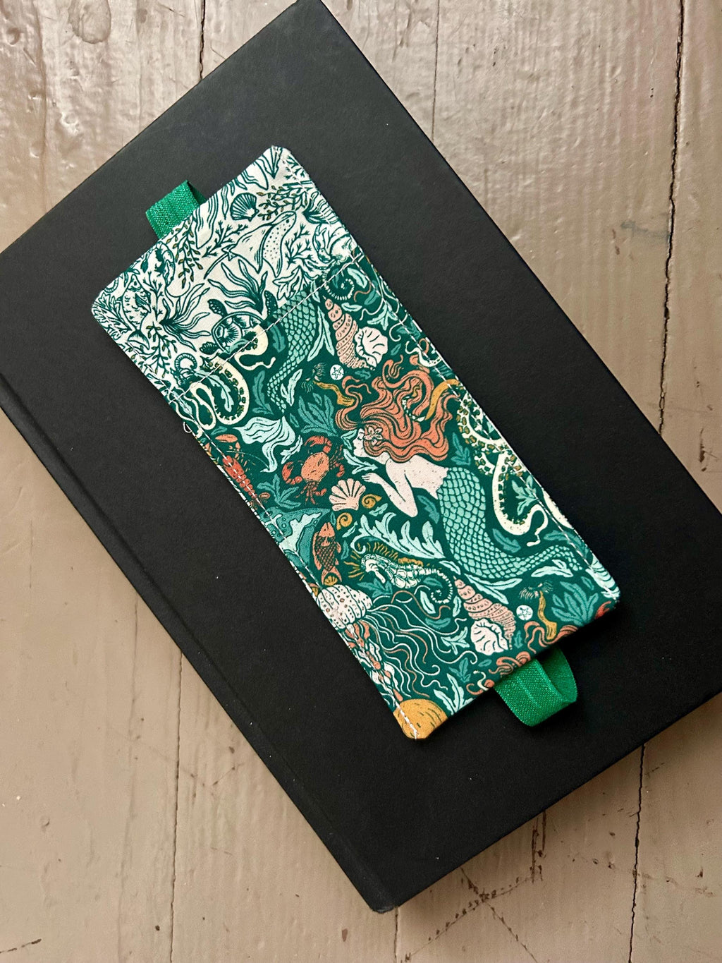 BUNDLE Mermaids and Whales Reversible Adjustable Fabric Book Cover/Bible Cover w/ Bookmark and Annotation Kit