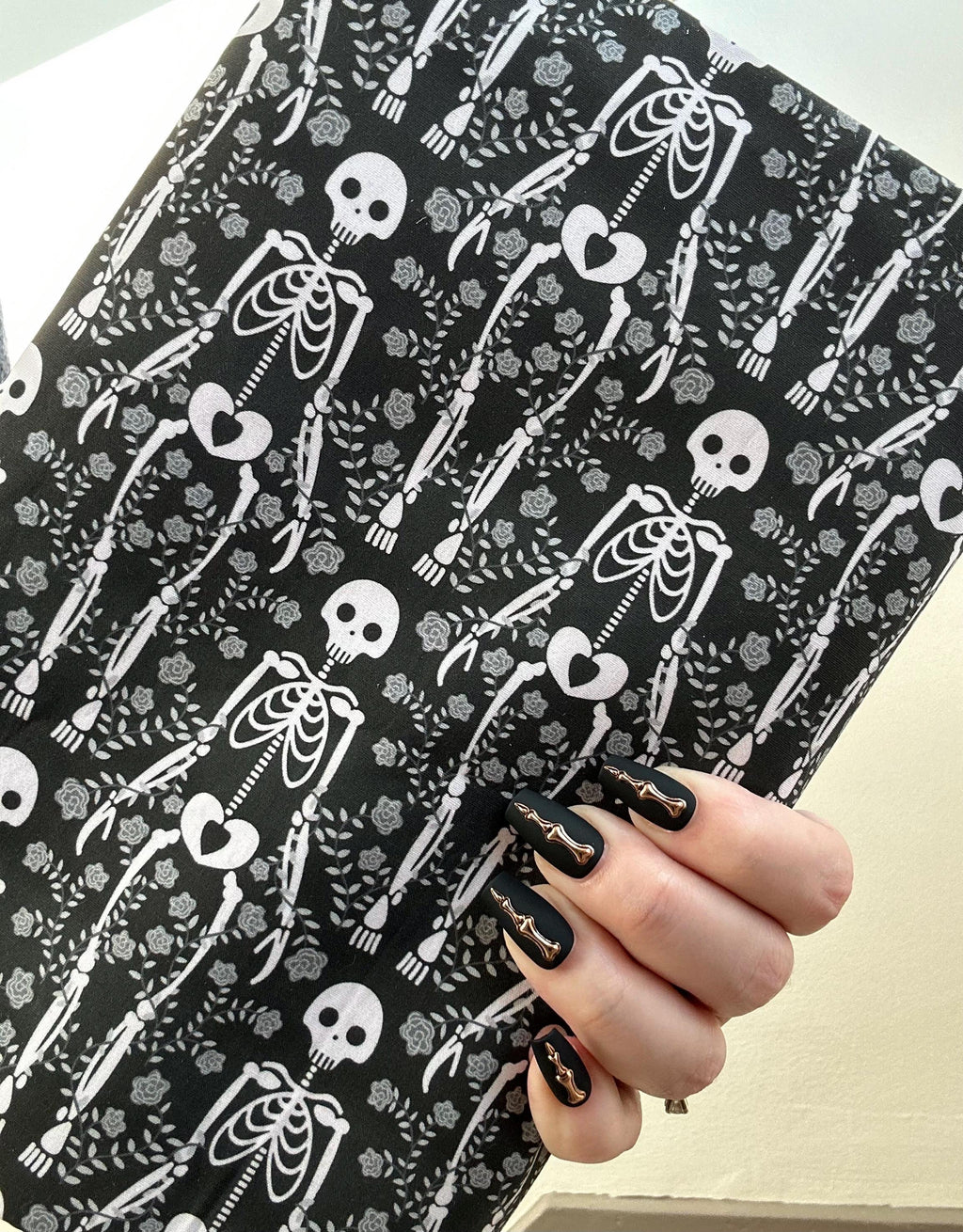 Skeletons and Spiders Reversible Adjustable Fabric Book Cover/Bible Cover