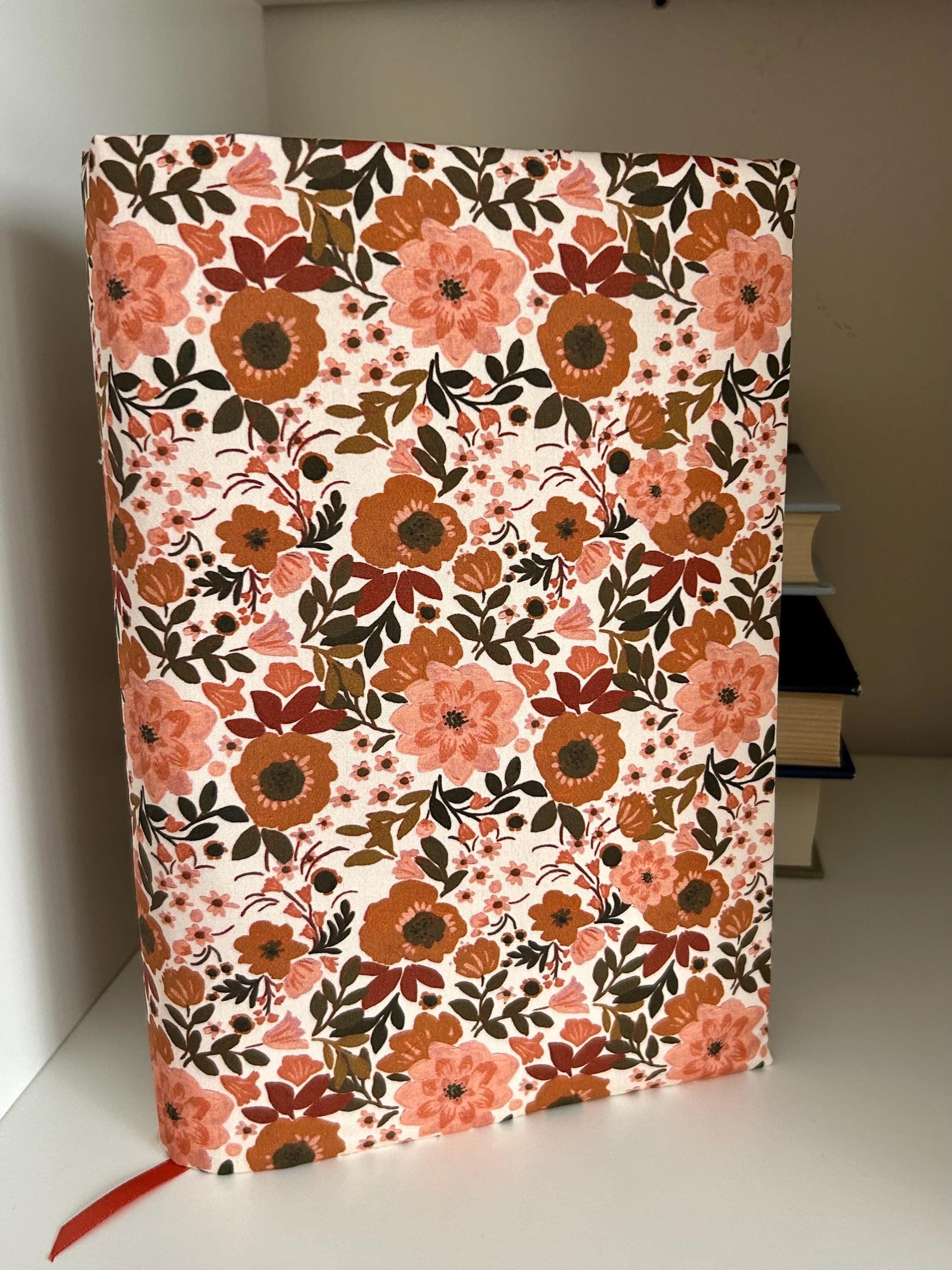 Folky Fall Floral Reversible Adjustable Fabric Book Cover/Bible Cover