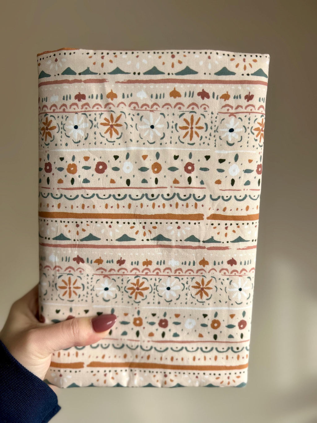 Folky Fall Floral Reversible Adjustable Fabric Book Cover/Bible Cover