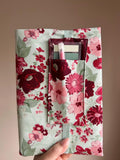 BUNDLE Ditzy Mint Romance Reversible Adjustable Fabric Book Cover/Bible Cover w/ Bookmark and Annotation Kit