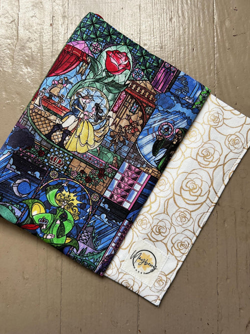Beauty and the Beast Reversible Adjustable Fabric Book Cover/Bible Cover