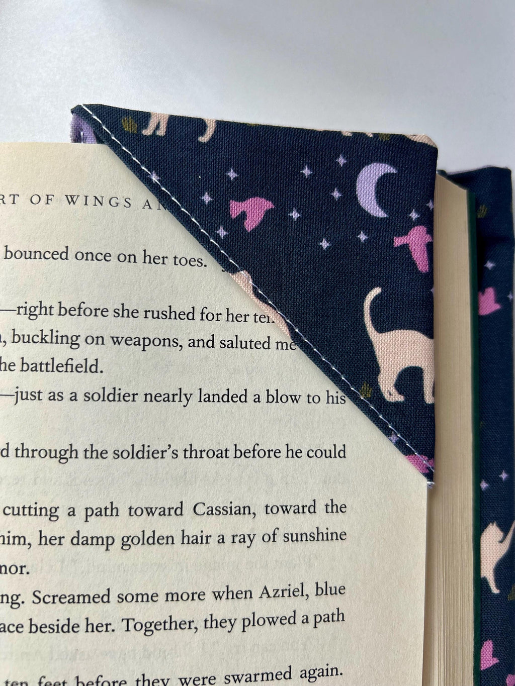 Purple Cats Silhouette Reversible Adjustable Fabric Book Cover/Bible Cover