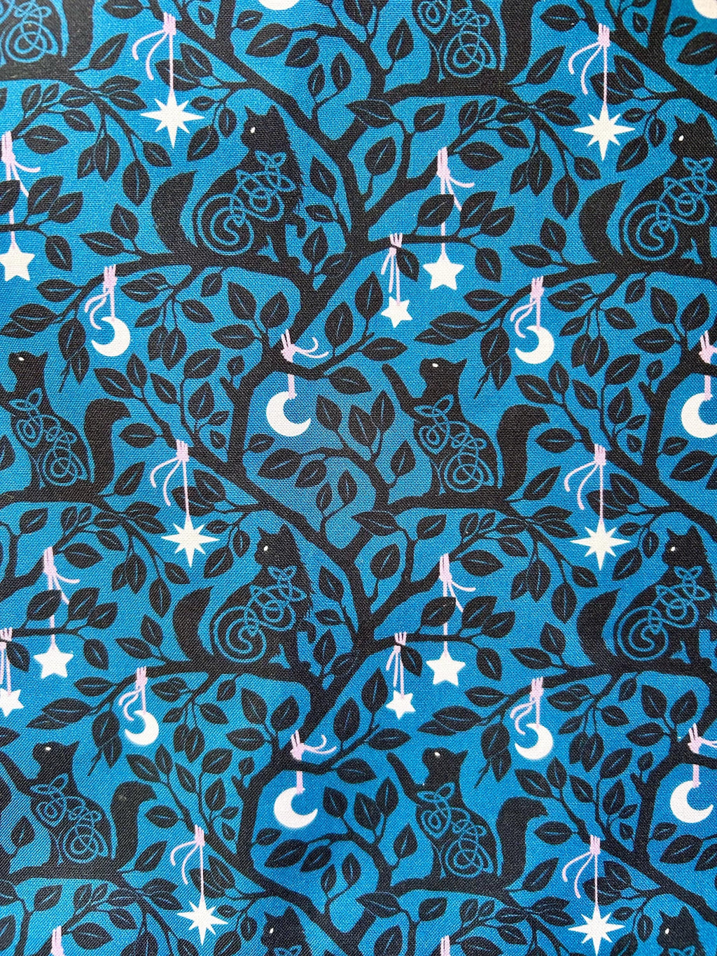 Midnight Cats Fabric Book Cover — Reversible & Adjustable