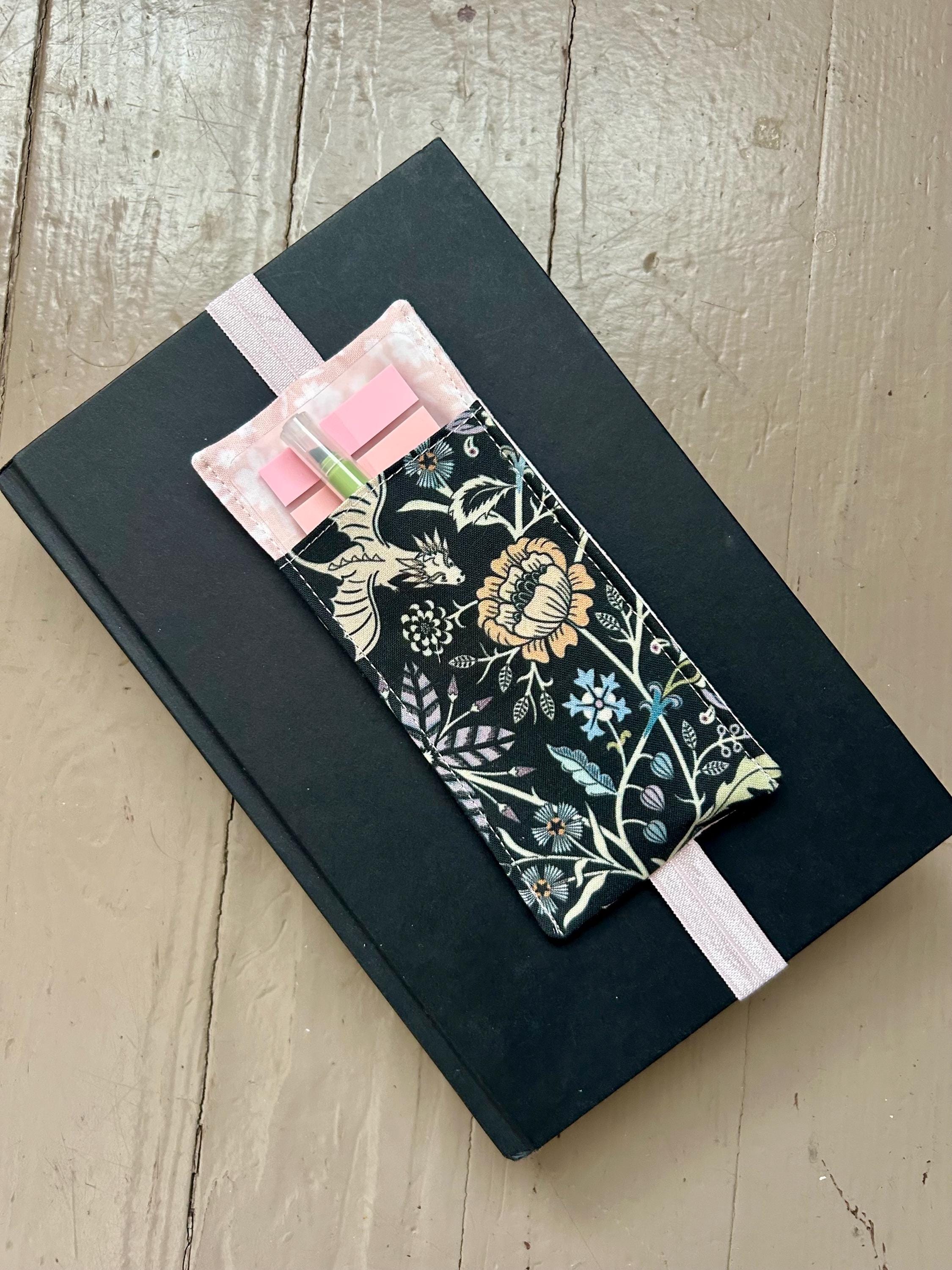 Dragon Tapestry and Pink Floral Annotation Kit — Pen & Highlighter Holder for Books