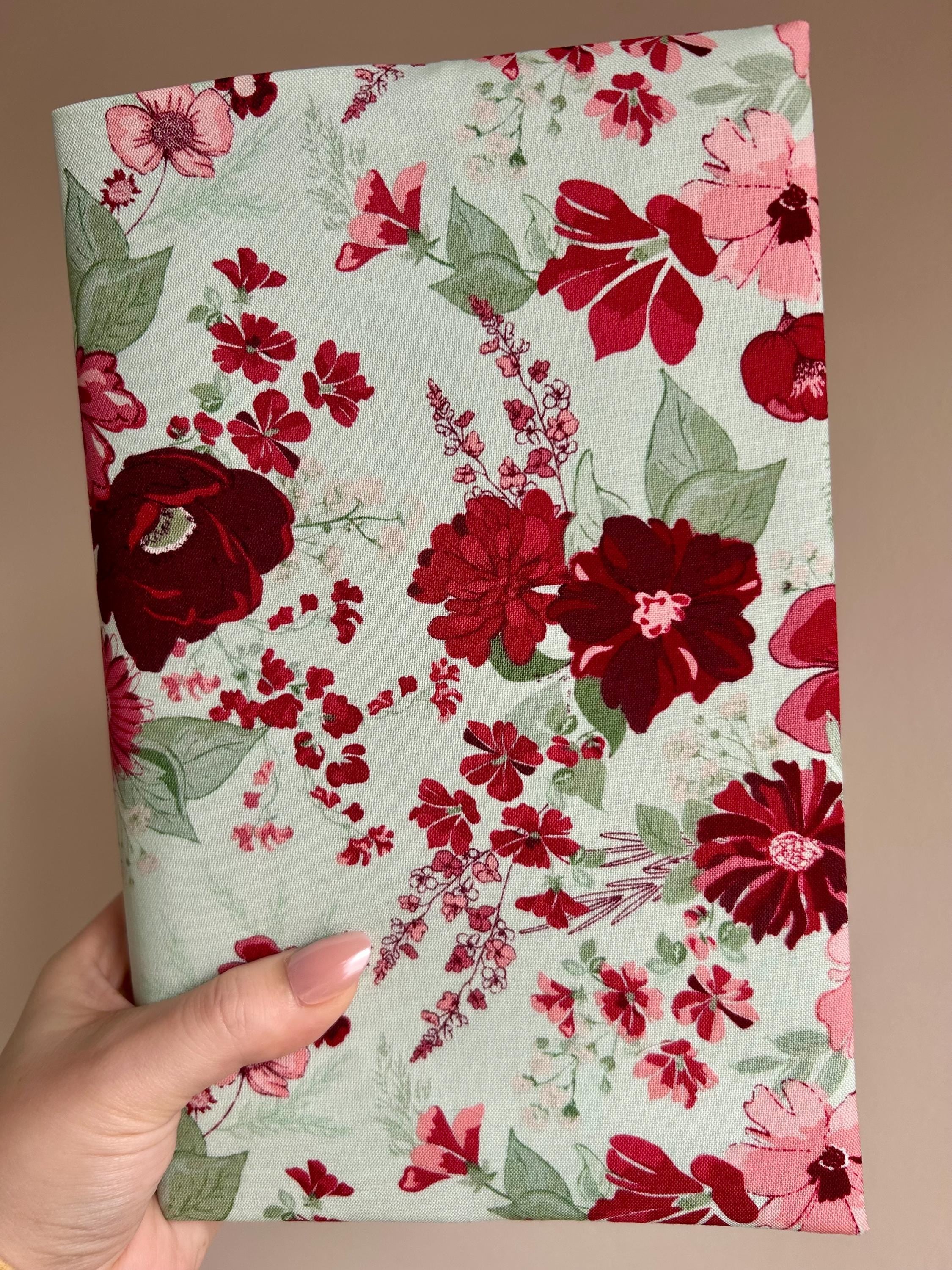 Ditzy Mint Romance Reversible Adjustable Fabric Book Cover/Bible Cover