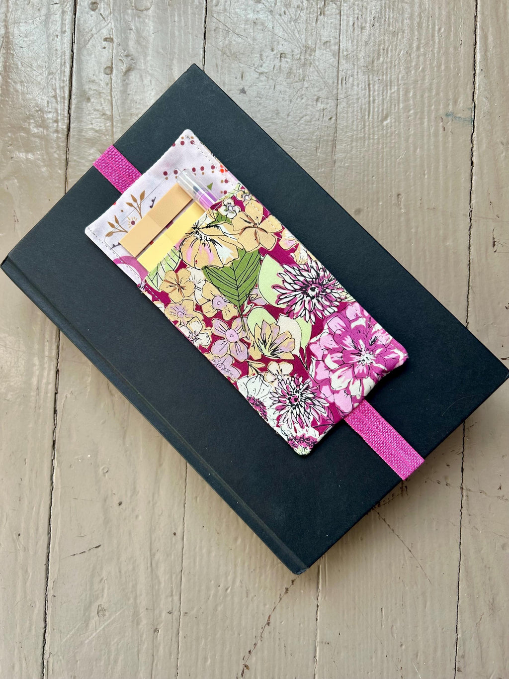 Purple and Yellow Floral Moon Reversible Adjustable Fabric Book Cover/Bible Cover