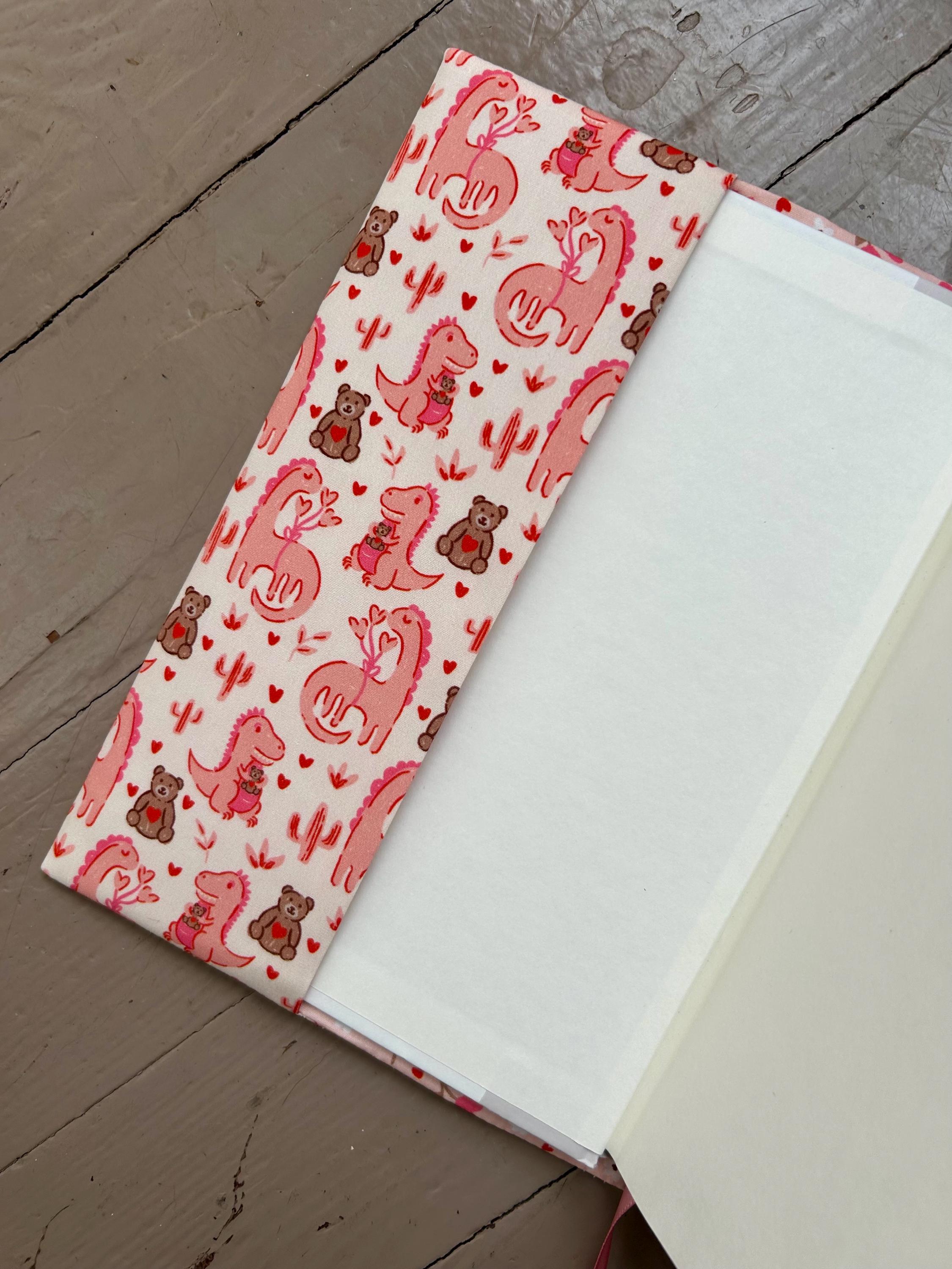 Dinos and Teddy Bears Reversible Adjustable Fabric Book Cover/Bible Cover