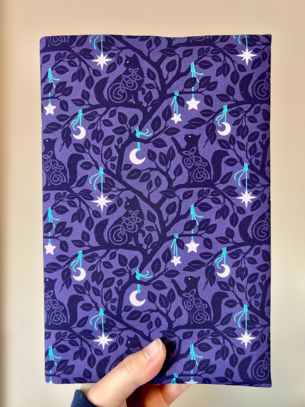 Midnight Cats Fabric Book Cover — Reversible & Adjustable