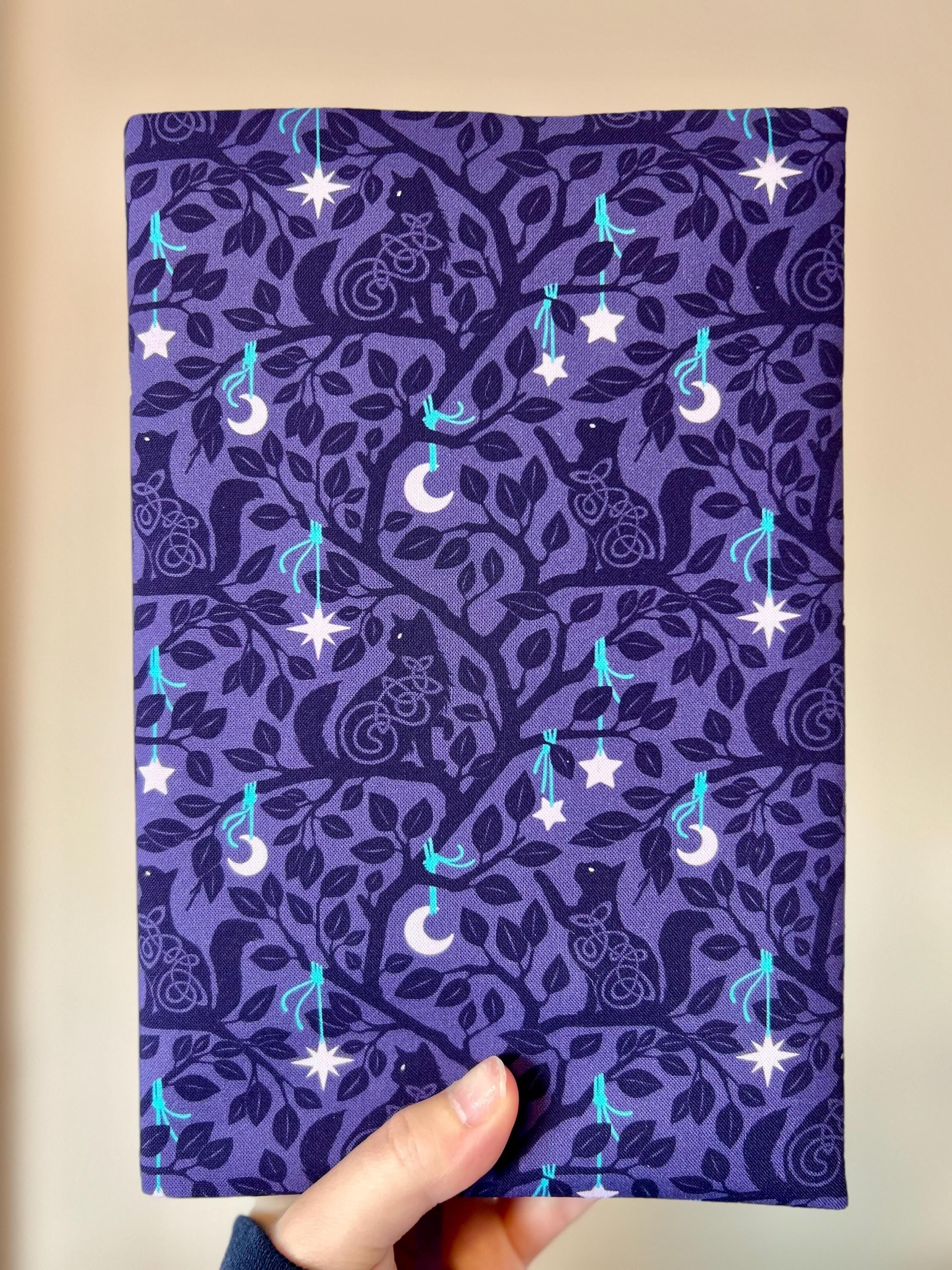 Midnight Cats Fabric Book Cover — Reversible & Adjustable